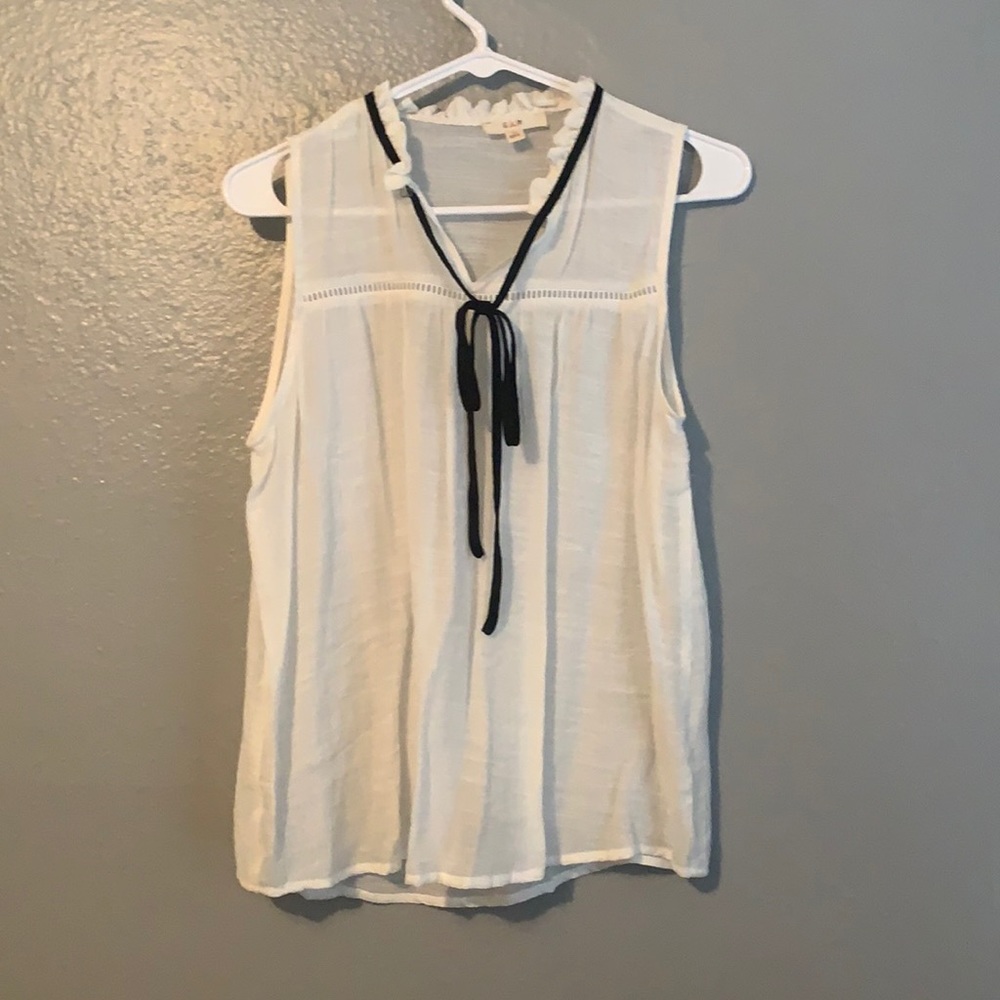 White Blouse with Black Tie